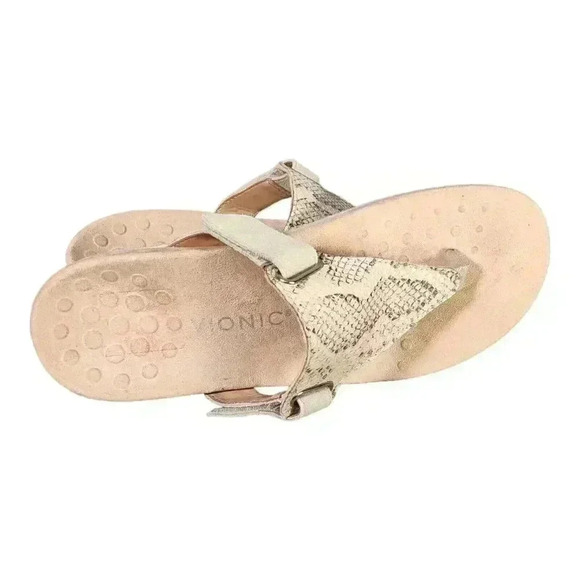 Vionic Sandals Wanda Thong Bone Beige Women's 9 Leather Snake 41 - Picture 6 of 8